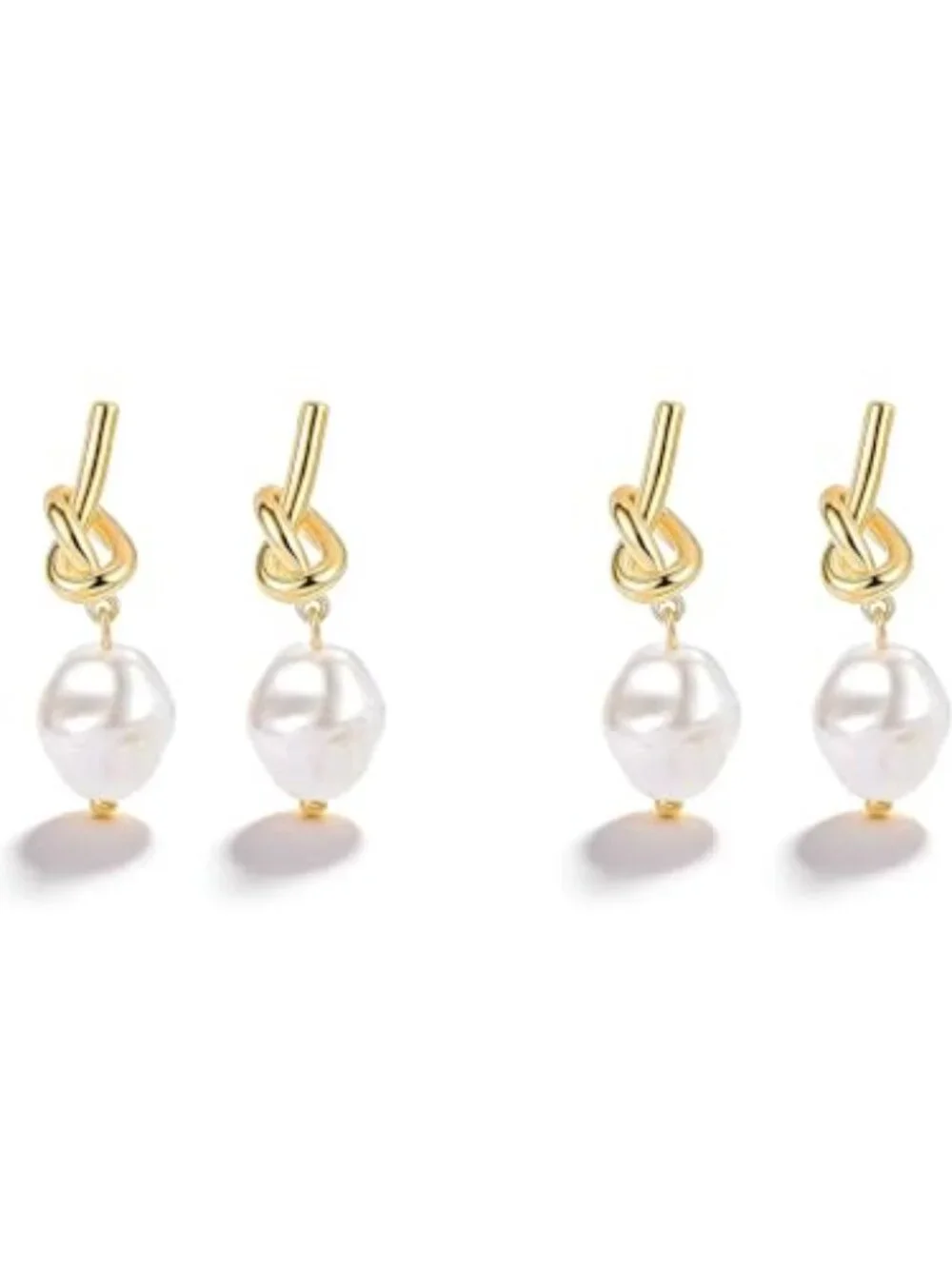 Bridesmaid Gifts for Wedding Day Bridesmaid Earrings Gold Set Knot Pearl Earring